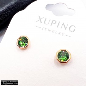 Сережки Xuping18К 18701 (діаметр 0,5 см.) «Swarovski»